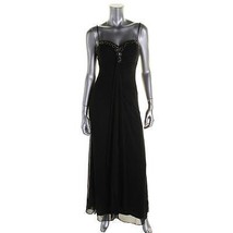 ONYX NITE NEW Black Embellished Spaghetti Strap Prom Evening Dress Gown 2   $119 - £23.44 GBP