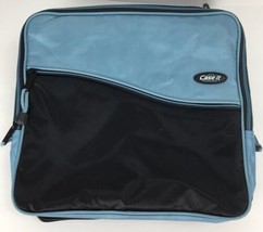 Case it Blue &amp; Black 1-1/2&quot; Rings Zipper Binder Case Book Bag Computer Handle - £12.86 GBP