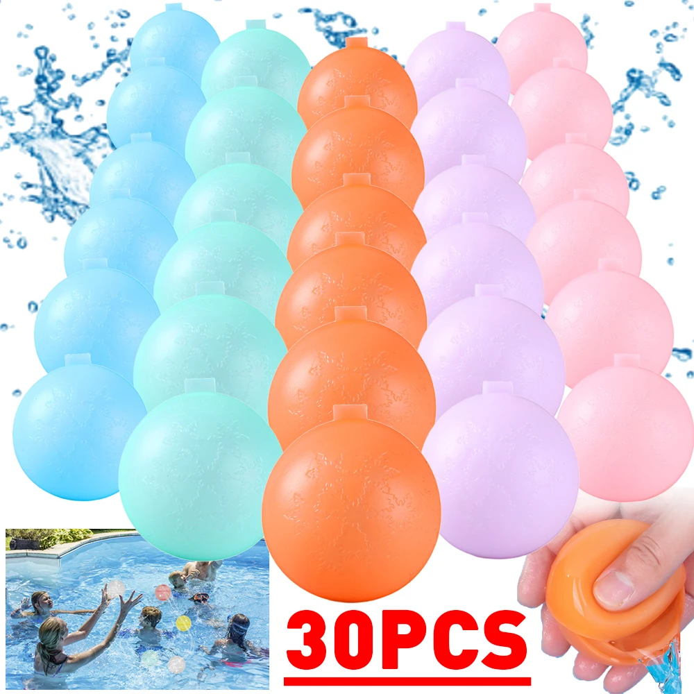 30/20/10pcs Silicone Reusable Water Balloons Summer Beach Play Toy Water Gam - £0.80 GBP+