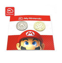 My Nintendo Mario Cardboard with My Nintendo Points Platinum &amp; Gold Pin ... - $25.00