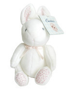 Carters Bunny Rabbit Rattle Toy for Baby Girls Pink White Plush Stuffed Animal - $24.50