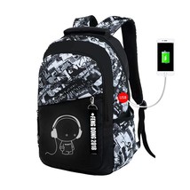 Fenong High school bags for teenage boys waterproof large backpack male usb char - £91.73 GBP