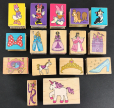 Disney Rubber Stamps Lot of 16 Princess Castle Slipper Crown Minnie Mouse Daisy - £7.78 GBP