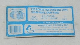 American Granby Inc ITUV 100SE 1" PVC Blocked True Union Ball Valve image 4