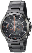 New Seiko SSC323 Black Ion-Plated Solar Chronograph Stainless Steel Men&#39;s Watch - £184.76 GBP