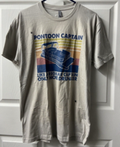Next Level T Shirt Short Sleeved Mens Size Large Tan Pontoon Boat Captai... - $19.63