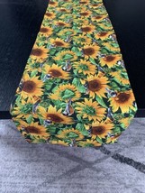 Birds On Sunflowers TABLE RUNNER Lined Table Linen 72”x12” - $18.69