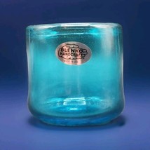 2024 Blenko Apprentice Blue Whisky Glass Votive Hand Blown Signed &amp; Sticker  - $44.55