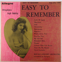 The Royale Dance Orchestra – Easy To Remember - Jazz LP Allegro 1508 - $4.43