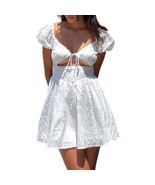 Princess Polly White Caria Puff Short Sleeve Cut Out Mini Dress size 0 N... - $44.27 CAD