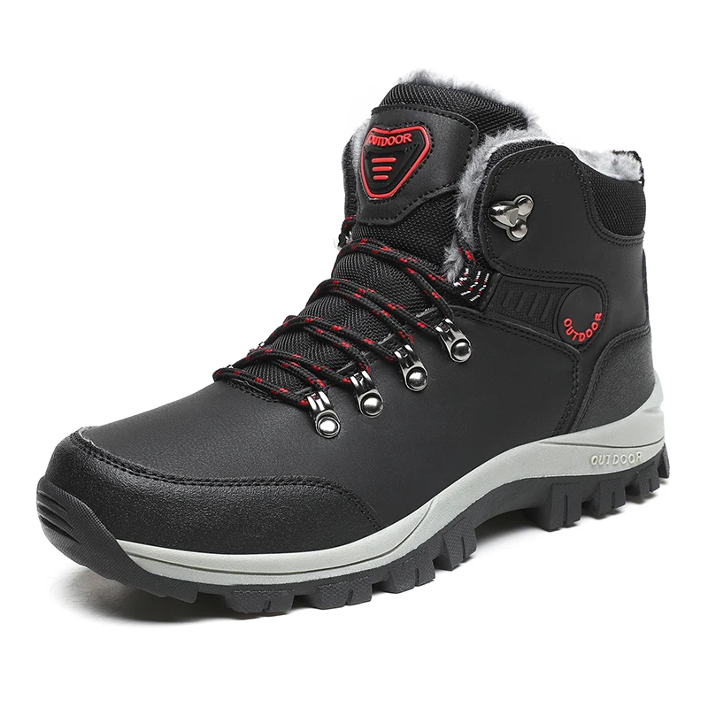  Men&#39;s Winter Shoes Warm Ankle Snow Boots 2024 New Outdoor Male Work Boots PU Le - £186.74 GBP