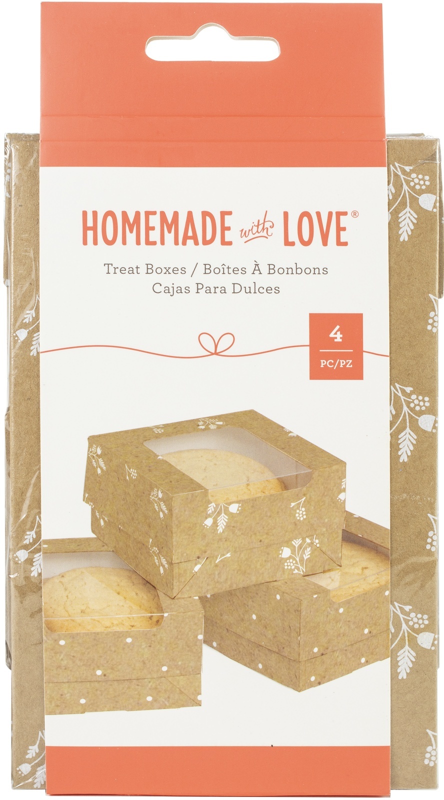 Homemade With Love Small Treat Boxes Kraft Floral 4 Pkg - $8.98