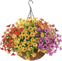 This Multicolored Artificial Faux Hanging Plant Basket Is A Great Way To - £34.31 GBP