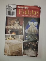 Simplicity 5890 Christmas Accessories Mantel Scarf Stocking Angel Place Mats - £10.05 GBP