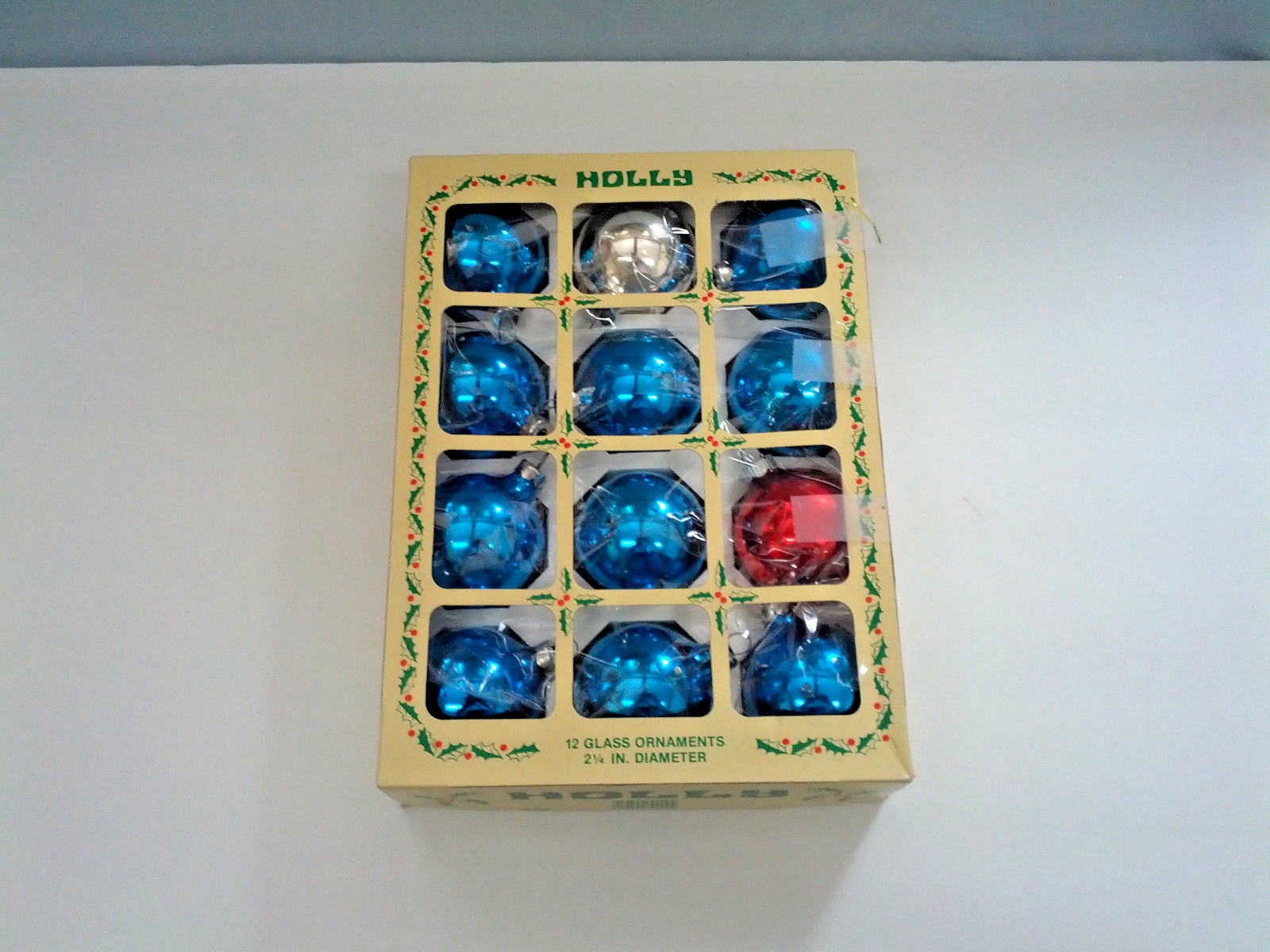 Vintage blue round bulb ball glass mercury Christmas tree ornaments set ... - $19.80