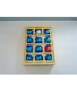 Vintage blue round bulb ball glass mercury Christmas tree ornaments set ... - $27.23 CAD