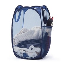 Mesh Pop Up Laundry Hamper With Durable Handles - Portable Collapsible Clothes B - £10.26 GBP