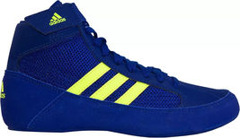Adidas BD7637 HVC K Royal Blue &amp; Solar Yellow Kids Wrestling Shoes Size 6Y - $49.99