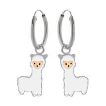 Llama Hoop Earrings 925 Sterling Silver - £13.44 GBP