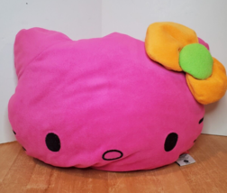 Hello Kitty Plush Pillow Sanrio Adult Starpoint FAB Large Dark Pink Orange Bow - £30.03 GBP