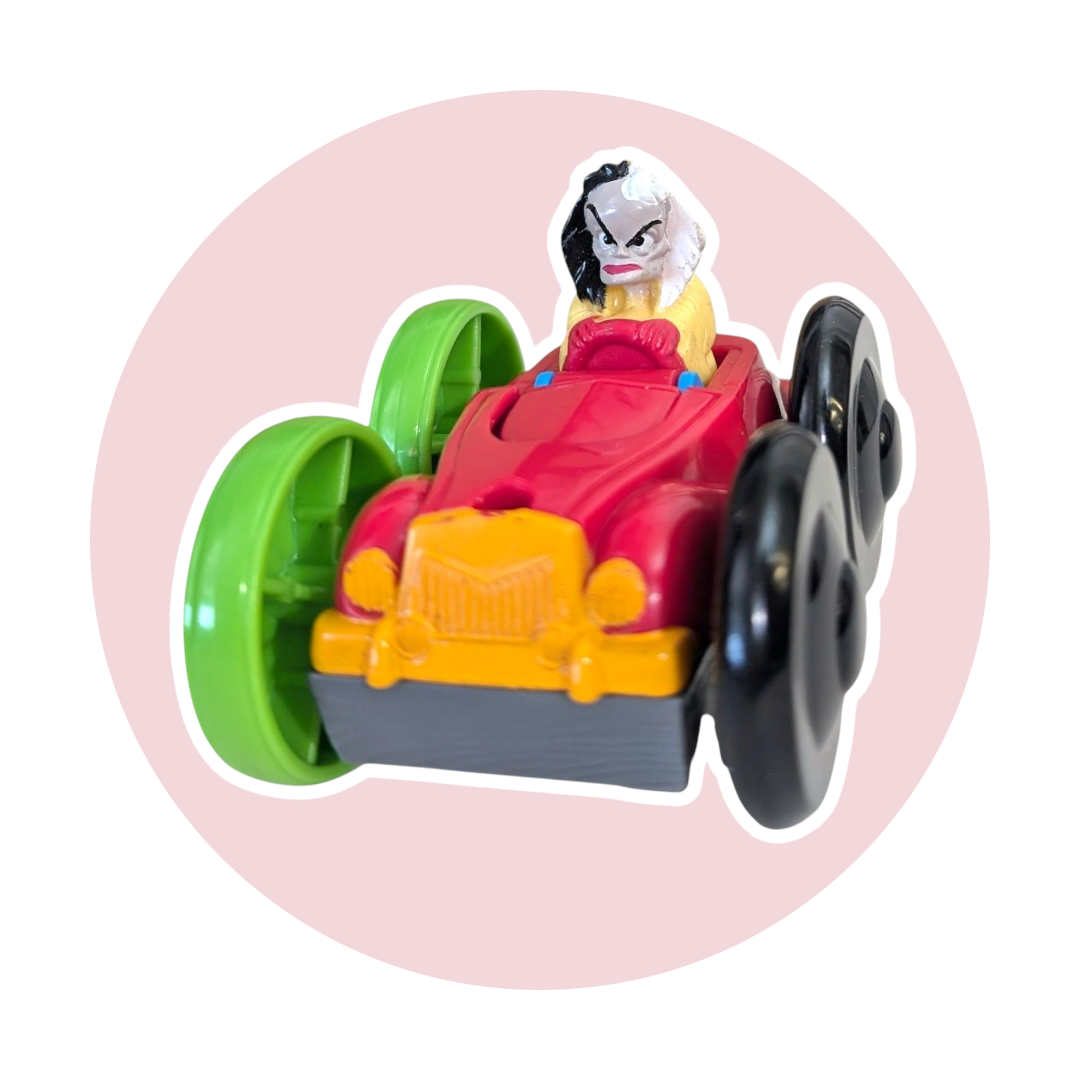 101 Dalmatians Disney Vintage 1997 Toy Flip Car: Puppy and Cruella De Vil - $12.90