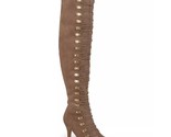 Journee Collection Women Over the Knee Combat Boots Trill Size US 6M Taupe - $29.70