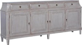 Sideboard Rosalind Pewter Gray Large Solid Wood 4 Drawers 4 Drawers Curved Top - £21,096.94 GBP