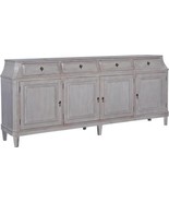Sideboard Rosalind Pewter Gray Large Solid Wood 4 Drawers 4 Drawers Curv... - £21,207.23 GBP