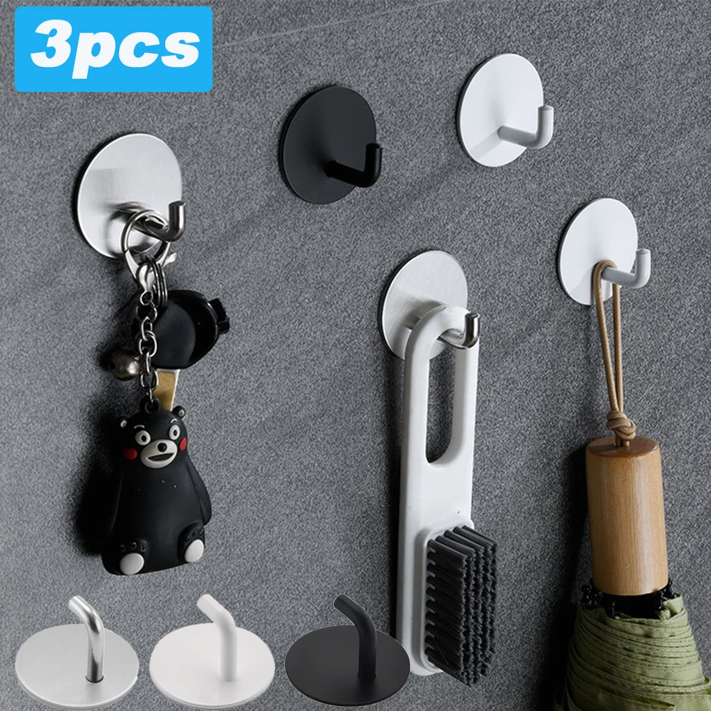 House Home Kitchen Bathroom Accessories Self-Adhesive Wall Hooks Hangers Stainle - £19.98 GBP