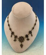 Genuine Natural Bohemian Garnet Necklace Dainty with Five Drops (#J5243) - $14,814.65 MXN