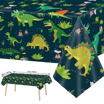 3 Pieces Dinosaur Plastic Tablecloth Dinosaur Birthday Party Plastic Table Cover - £15.71 GBP