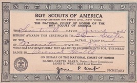 Boy Scouts Of America (1921) Merit Badge Health Certificate Norcatur, Ka... - $235.30 MXN