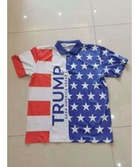 Trump 2024 KEEP AMERICA GREAT USA FLAG Polo Shirt Mens Sport Quick Dry M... - $30.00+