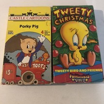 Looney Toons Vhs Tapes Lot Of 2 Porky Pig Tweety Bird - £5.45 GBP