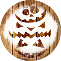 Pumpkin Carving Wood Background Novelty Circle Coaster Set of 4 - $371.86 MXN