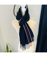 ALEXANDER MCQUEEN Fringe Wool &amp; Cashmere Scarf, Navy/Red, Designer, NWT - $258.49 CAD