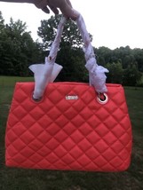 Kate Spade Gold Coast Maryanne Flo Coral Quilted Leather Bag Large purse... - $475.00
