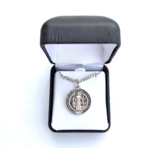NEW St Benedict Medal Necklace Circle Pendant Creed Collection Gift Box ... - $19.99