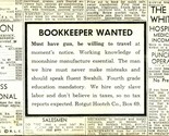 Comic Humor Classified Ad Bookkeeper Wanted Must Have Gun UNP Chrome Pos... - $4.90