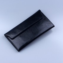 NIGEDU Brand Genuine Leather Women Wallet Long thin Purse Cowhide multiple Cards - £27.94 GBP
