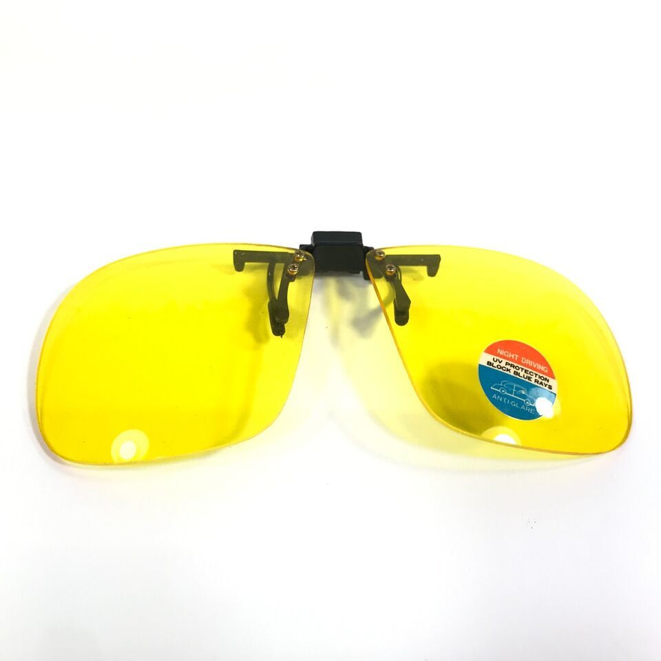 Vintage Clip-on Sunglasses Lenses Clip-Ons Yellow Night Driving - $24.73