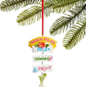 Holiday Lane At The Beach And Seaside Beach Rules Sign Christmas Ornament - £7.90 GBP