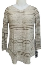 Style &amp; Co Striped Tunic Women Hammack Heather Combo Sweater (Large) - $19.79