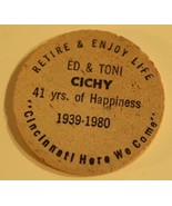 Vintage Cincinnati Here We Come Wooden Nickel Ohio - $4.94