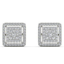 Authenticity Guarantee 
14K White Gold 1/2ct TDW Diamond Square Shape Cluster... - £509.99 GBP