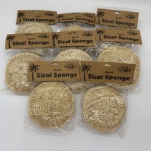 Vintage Lot of 8 Round Sisal Bath Body Spa Sponge Scrubber Dry Brush Loofah - £19.11 GBP