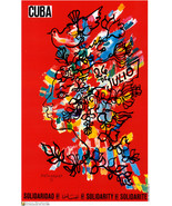 Political Cuban POSTER.Rene Portocarrero paint.Red Cuba.Cold War History... - $13.29
