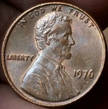 1976 Lincoln Penny No Mint Mark Free Shipping  - £2.38 GBP