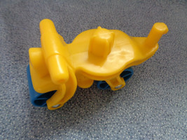 Fisher Price Roller Construction Vehicle / Bike ? Yellow &amp; Blue 3 1/2&quot; Long - £0.88 GBP