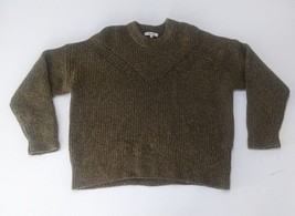 Madewell Belfiore Ribbed Pullover Sweater Green Wool Camel Hair Sweater ... - £39.56 GBP